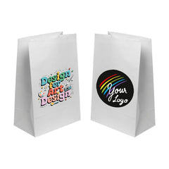 White Kraft Paper SOS Bags - Custom Print Both Sides