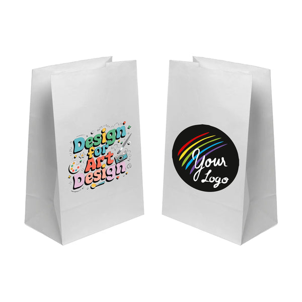 White Kraft Paper SOS Bags - Custom Print Both Sides