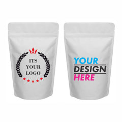 White Kraft Standup Paper Pouch - Custom Printed