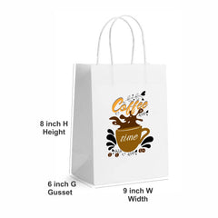 White Paper Bags with Twisted Handles - Custom Print Both Sides