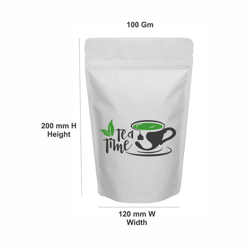 White Kraft Standup Paper Pouch - Custom Printed