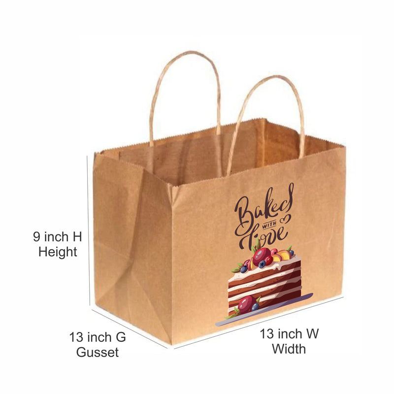 Brown Box Paper Bags with Twisted Handles - Custom Print Both Sides