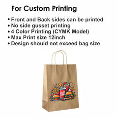 Brown Paper Bags with Twisted Handles - Custom Print Both Sides