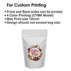 White Kraft Standup Paper Pouch - Custom Printed