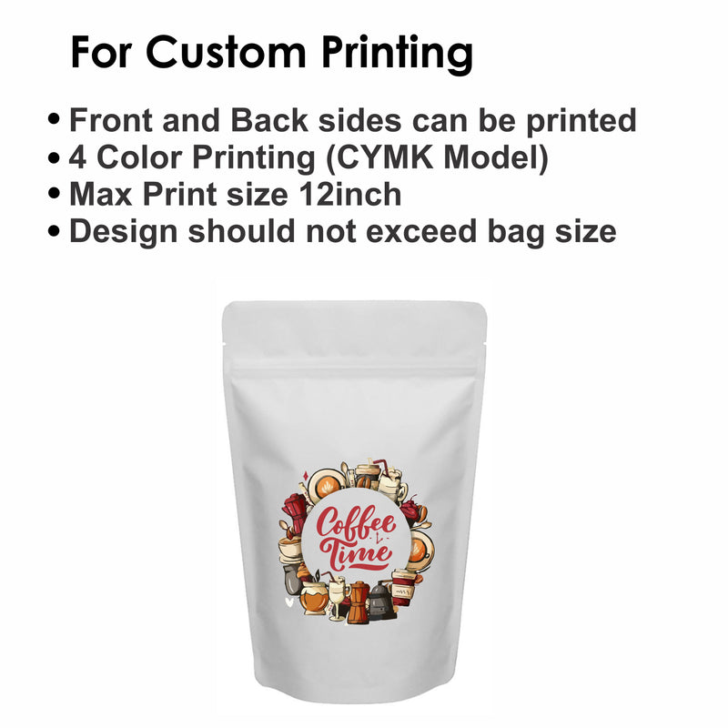White Kraft Standup Paper Pouch - Custom Printed