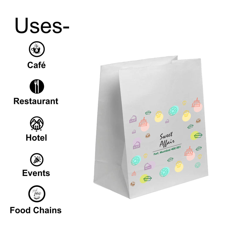 White Kraft Paper SOS Bags - Custom Print Both Sides