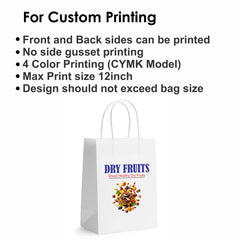 White Paper Bags with Twisted Handles - Custom Print Both Sides
