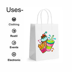 White Paper Bags with Twisted Handles - Custom Print Both Sides