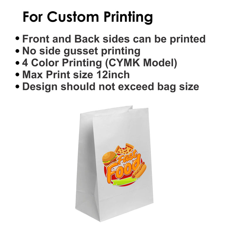 White Kraft Paper SOS Bags - Custom Print Both Sides