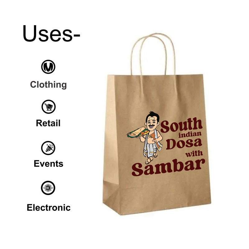 Brown Paper Bags with Twisted Handles - Custom Print Both Sides