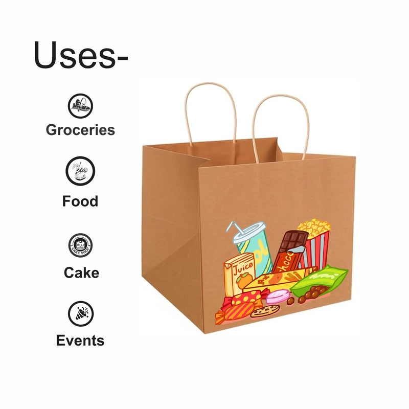 Brown Box Paper Bags with Twisted Handles - Custom Print Both Sides