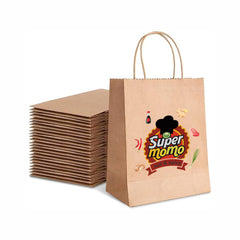 Brown Paper Bags with Twisted Handles - Custom Print Both Sides