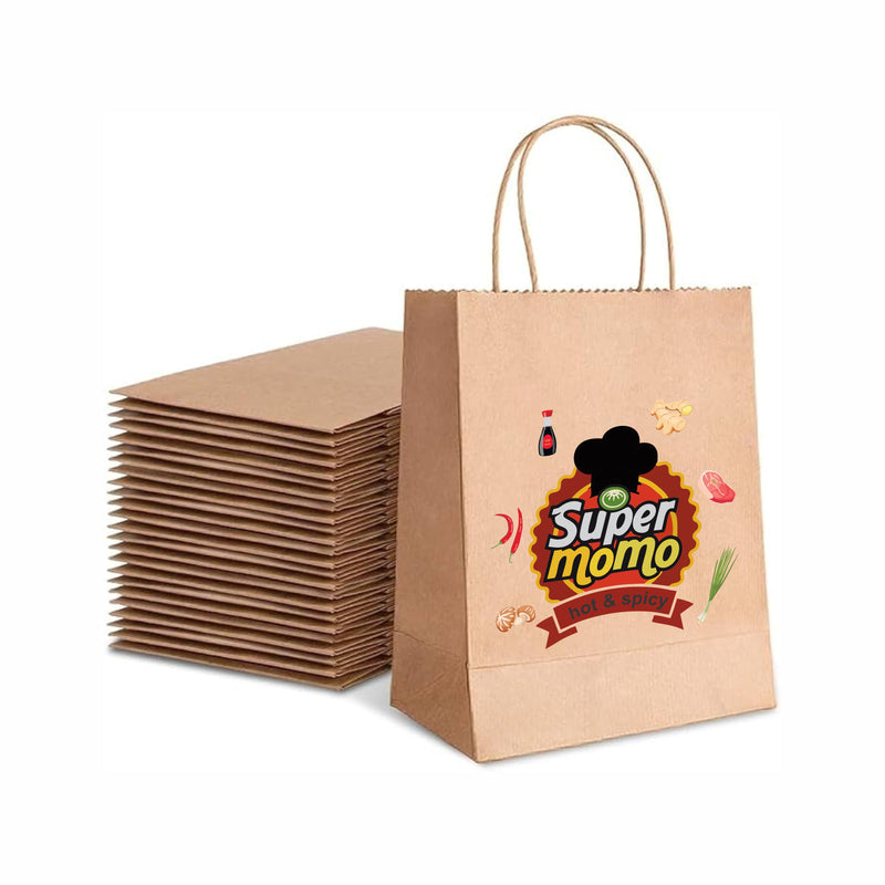Brown Paper Bags with Twisted Handles - Custom Print Both Sides