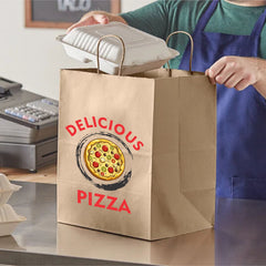 Brown Box Paper Bags with Twisted Handles - Custom Print Both Sides