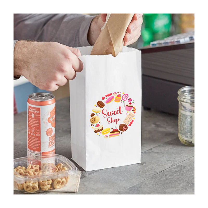 White Kraft Paper SOS Bags - Custom Print Both Sides